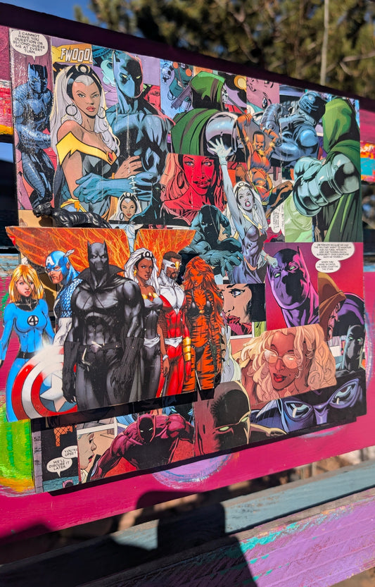 Wakanda Forever: Black Panther & Marvel Heroes Collage Art